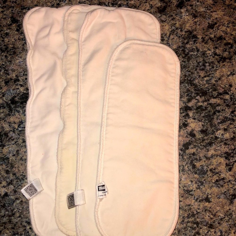 Thirsties hemp insert for cloth diapers. Bundle -4